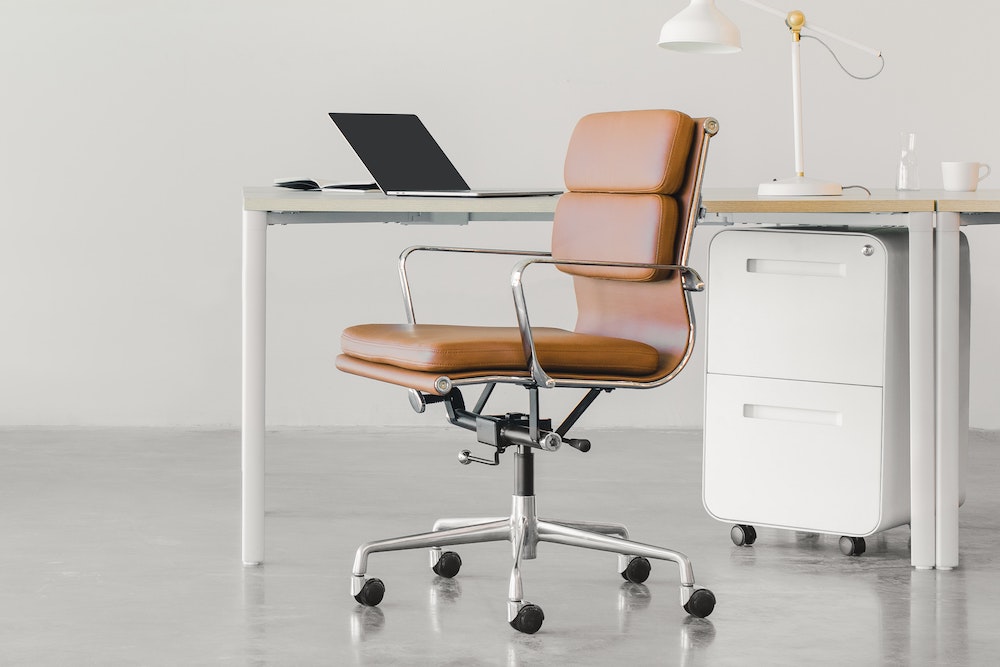 Minimalist brown office chair